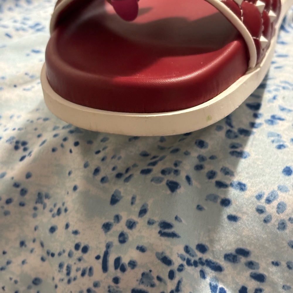 Valentino Garavani Rockstud Slides in Red and white - Picture 8 of 15